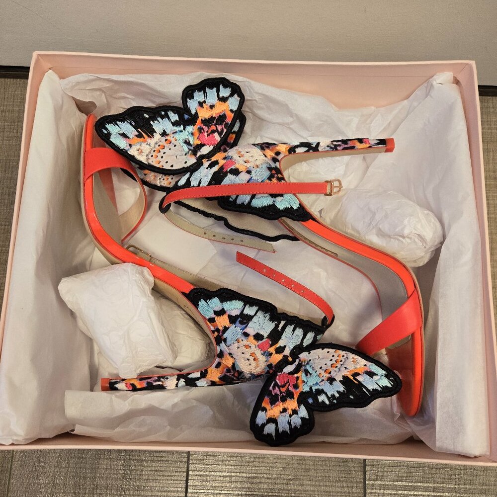 Sophia Webster Chiara 100 Embroidered Butterfly Heels